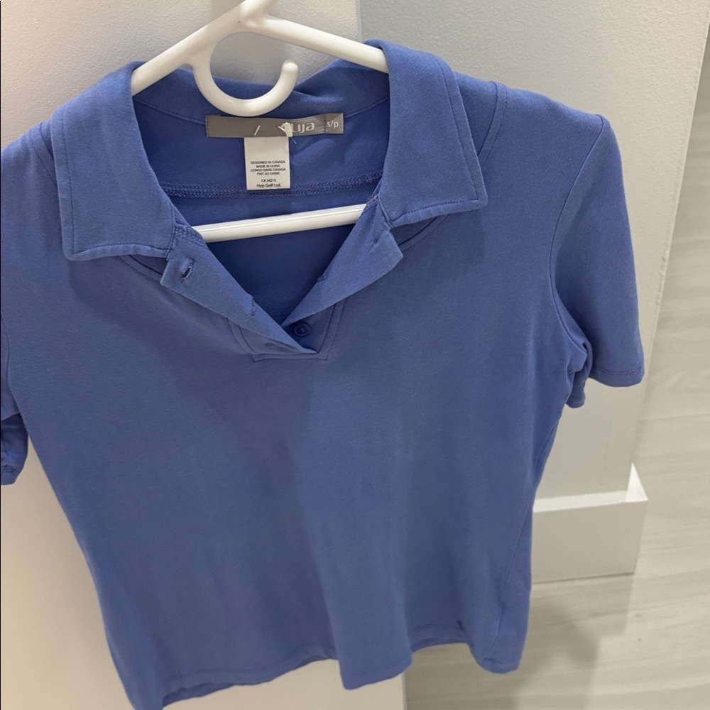 Lija Blue Collared Golf Shirt Size S